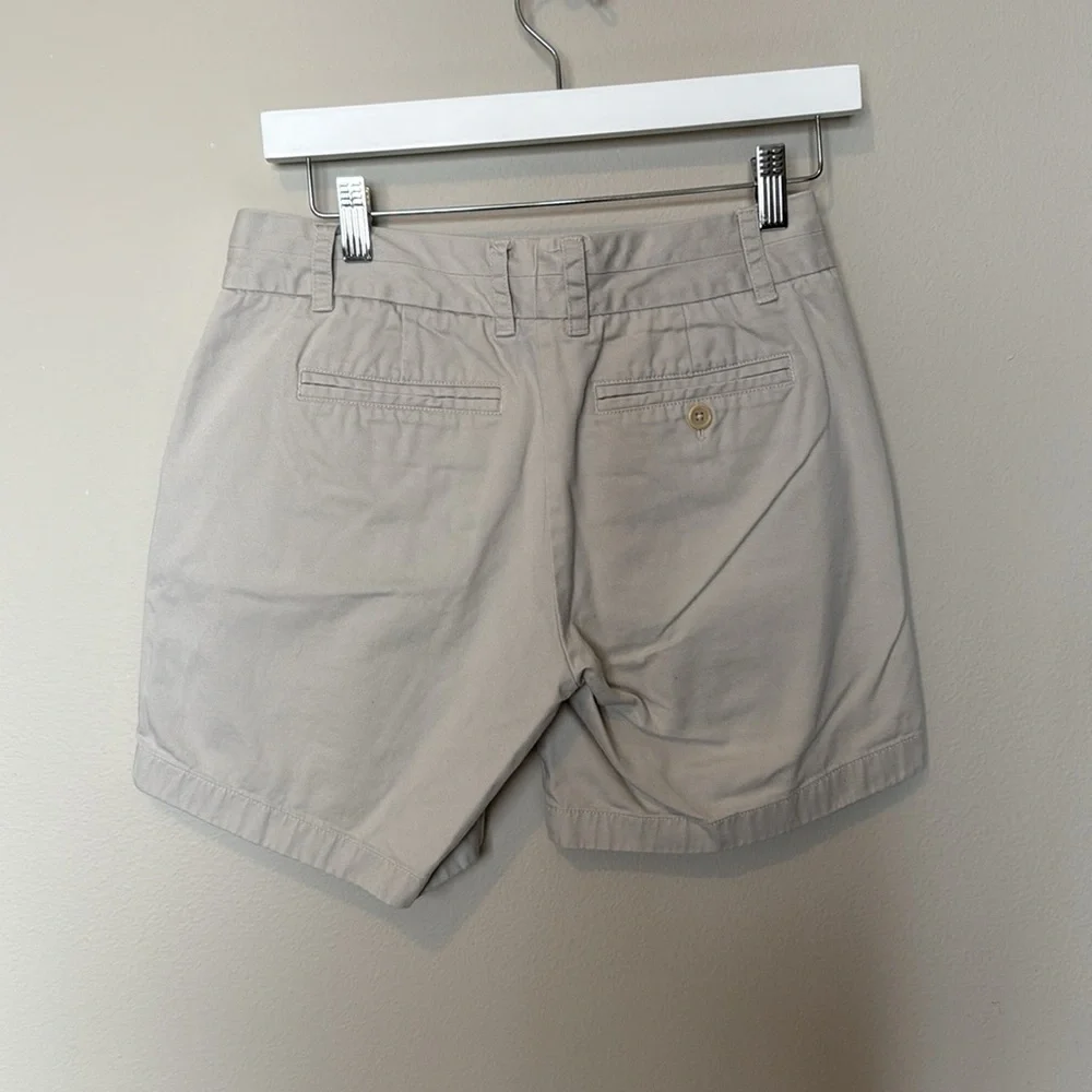 J.Crew Chino Tan Shorts Womens Size 2 100% Cotton Preppy Professional Classic - Picture 6 of 11